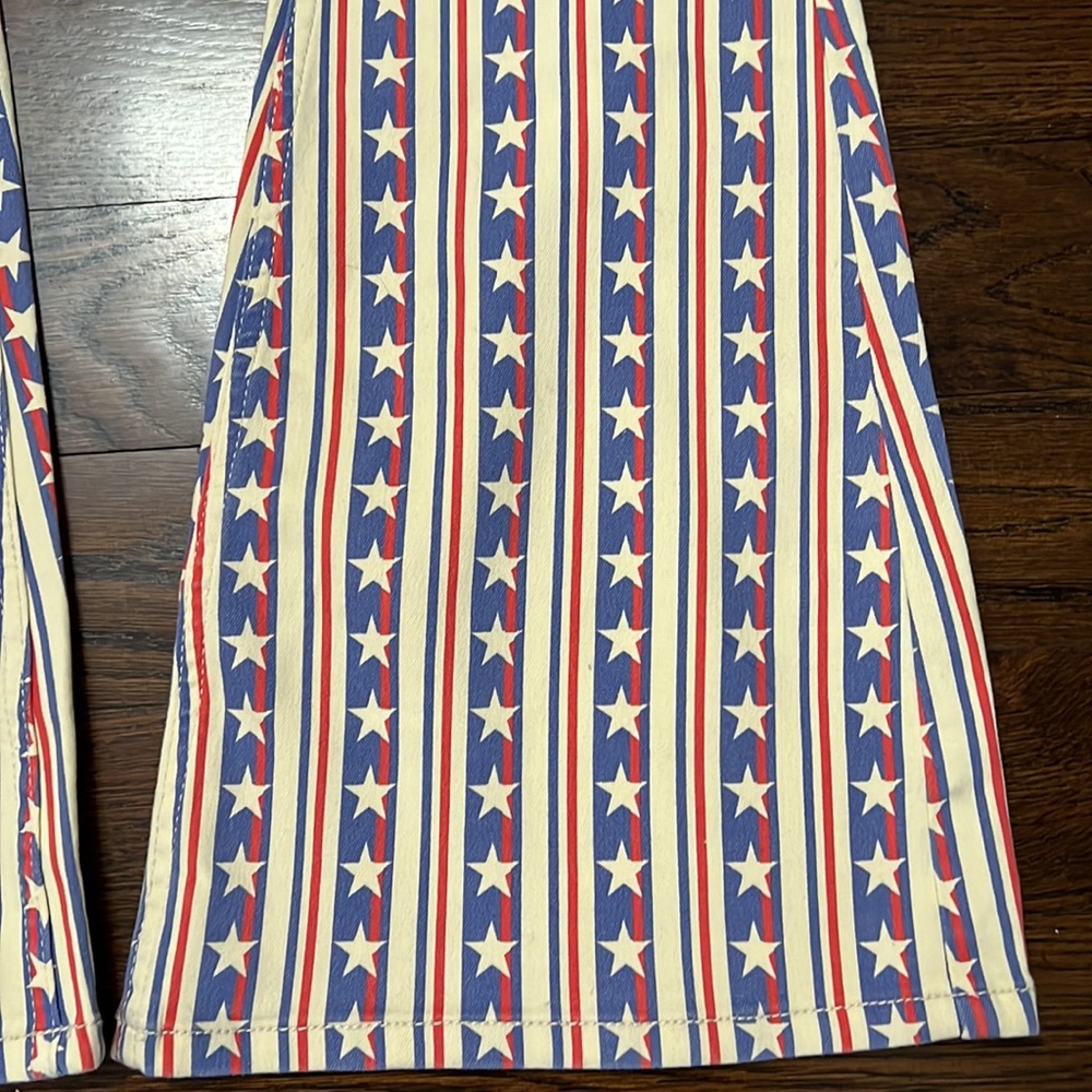 NWOT FREE PEOPLE STARS & STRIPES PENNY PULL ON FLARE JEANS AMERICANA Z569 - Picture 5 of 7